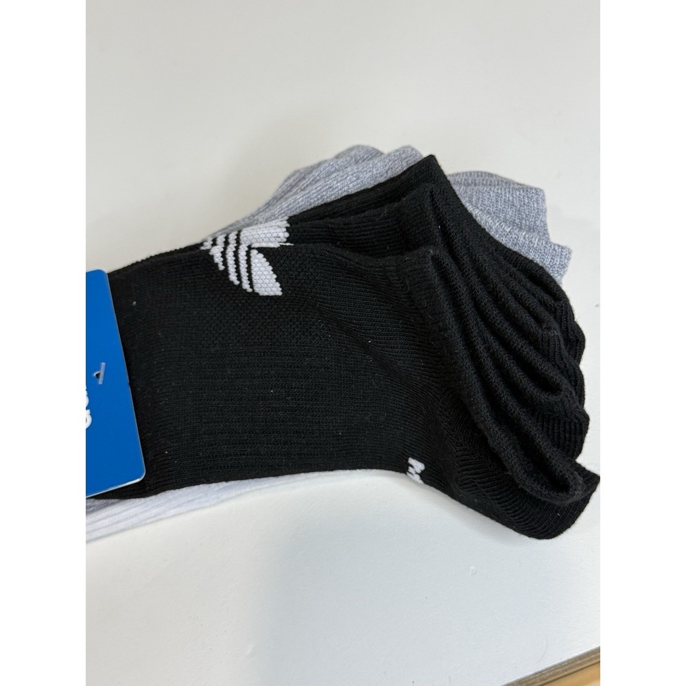 Adidas Unisex Originals 6 Pack Trefoil No Show Socks Medium W5-10 / M5-8